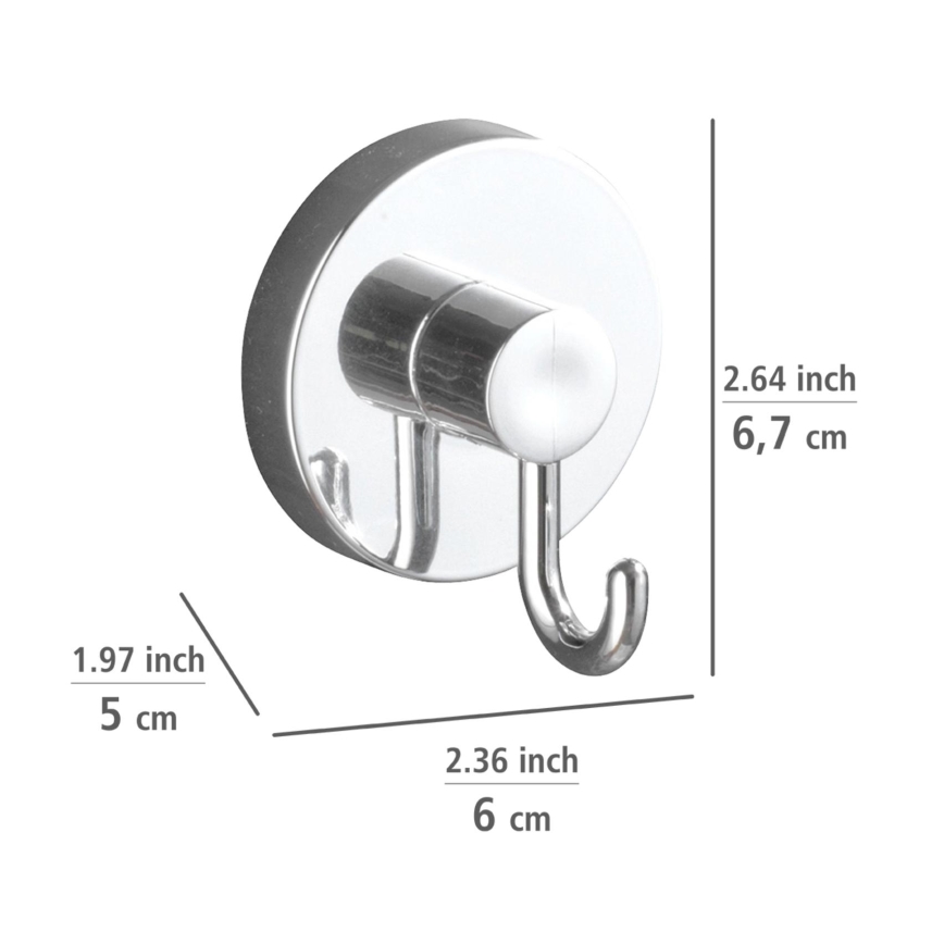 WENKO 20900100 - VACUUM-LOC haak, rond, staal, 6 x 6,7 cm, glanzend chroom