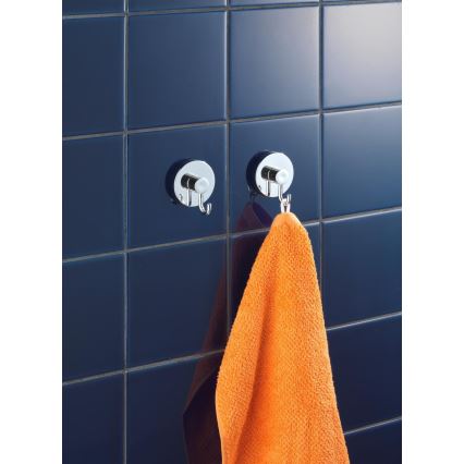 WENKO 20900100 - VACUUM-LOC haak, rond, staal, 6 x 6,7 cm, glanzend chroom