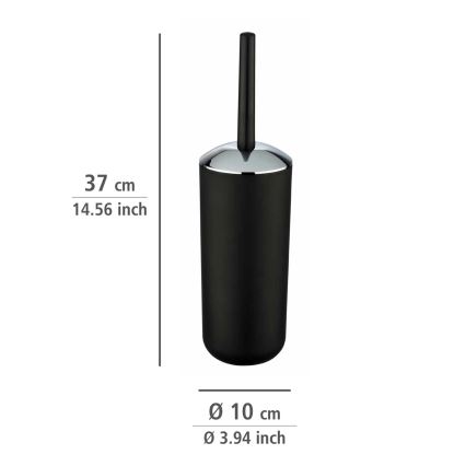 WENKO 21210100 - WC-borstel BRASIL 10x37 cm zwart/glanzend chroom