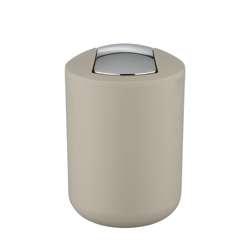 WENKO 21221100 - Prullenbak BRASIL 14x21 cm beige/glanzend chroom
