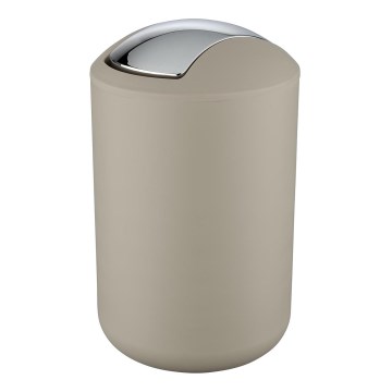 WENKO 21222100 - Prullenbak BRASIL 19,5x31 cm beige/hoogglans chroom