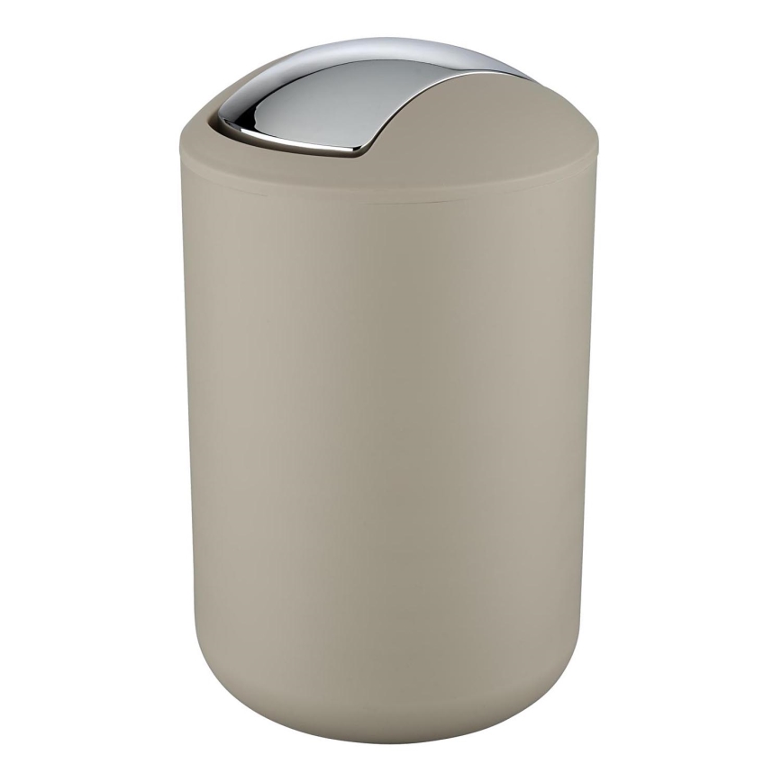 WENKO 21222100 - Prullenbak BRASIL 19,5x31 cm beige/hoogglans chroom