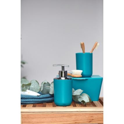WENKO 21224100 - Zeepdispenser BRASIL 7,3x16,5 cm turkoois/glanzend chroom