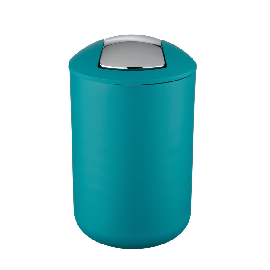 WENKO 21227100 - Prullenbak BRASIL 19,5x31 cm turkoois/glanzend chroom