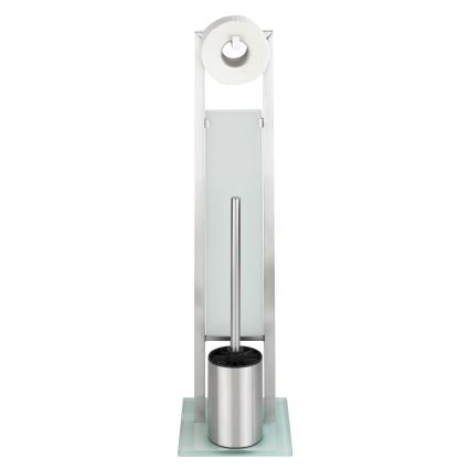 WENKO 21564100 - WC-borstel RIVALTA 18x70 cm RVS/zilver/wit/zwart