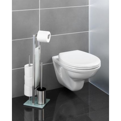 WENKO 21564100 - WC-borstel RIVALTA 18x70 cm RVS/zilver/wit/zwart