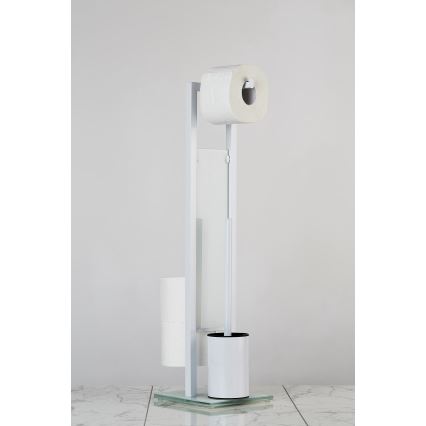 WENKO 21565100 - WC-borstel RIVALTA 18x70 cm wit/zwart