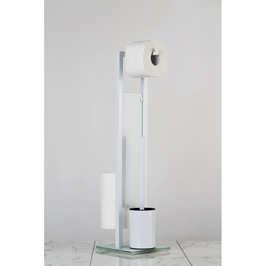 WENKO 21565100 - WC-borstel RIVALTA 18x70 cm wit/zwart