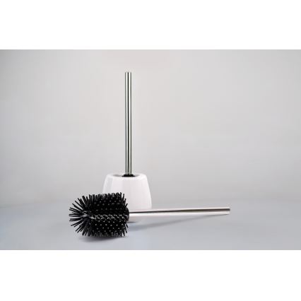 WENKO 21799100 - WC-borstel 7,5x35 cm roestvrij staal/zilver/zwart