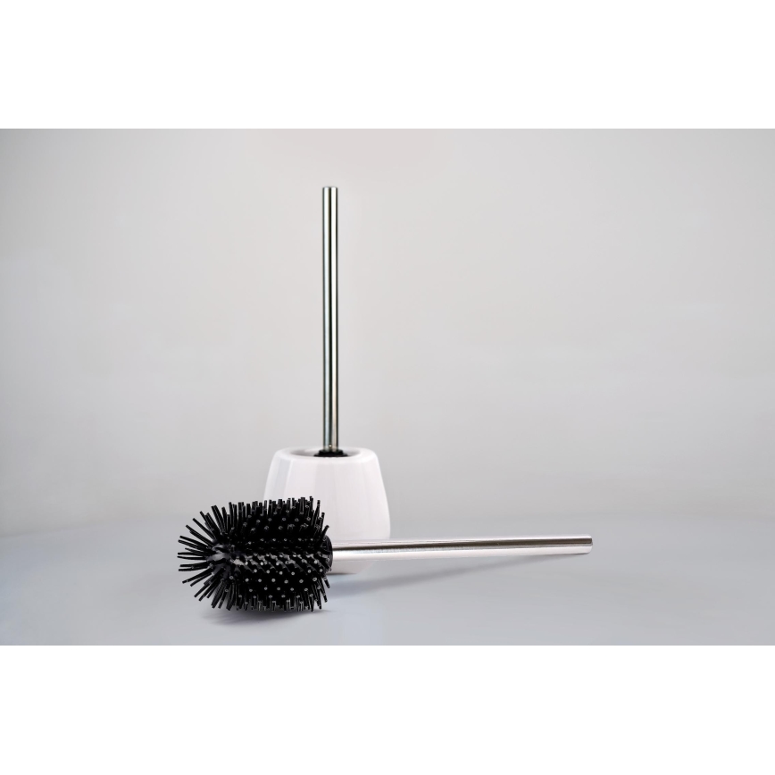 WENKO 21799100 - WC-borstel 7,5x35 cm roestvrij staal/zilver/zwart