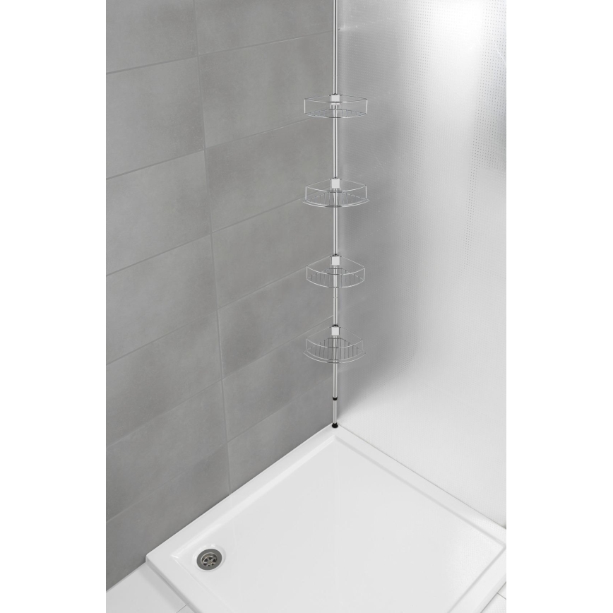 WENKO 21803100-Hoekplank DOLCEDO 31x275 cm roestvrij staal/glanzend chroom