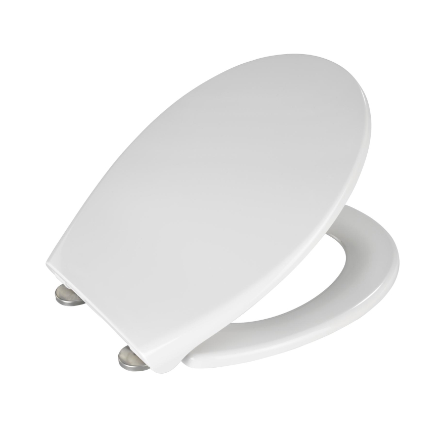 WENKO 21903100-WC WC-bril SAMOS 44,5x37,5 cm wit/zilver