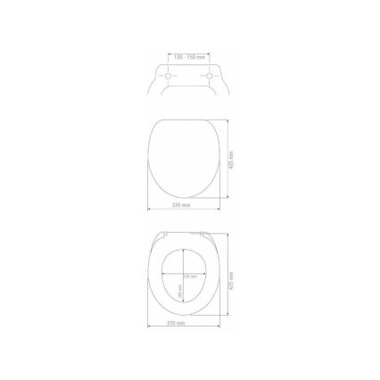 WENKO 21905100-WC-bril SECURA 37x44 cm wit/grijs