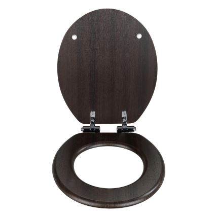WENKO 22015100-WC wc-bril WENGE 35,5x42,5 cm bruin/zilver