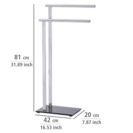 WENKO 22090100 - Handdoekenrek LAVA 42x81 cm roestvrij staal/zilver/zwart