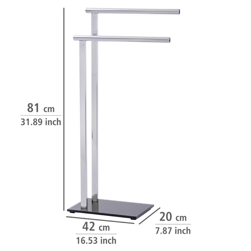 WENKO 22090100 - Handdoekenrek LAVA 42x81 cm roestvrij staal/zilver/zwart
