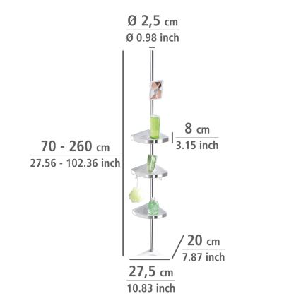 WENKO 22124100-Hoekelement PREMIUM 27,5x260 cm zilver