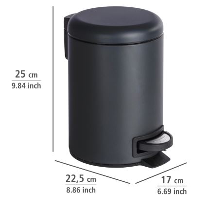 WENKO 22143800 - Mand LEMAN 17x25 cm zwart