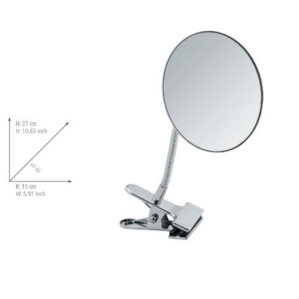 WENKO 22195100 - Make-upspiegel CLIP 15x27 cm glanzend chroom