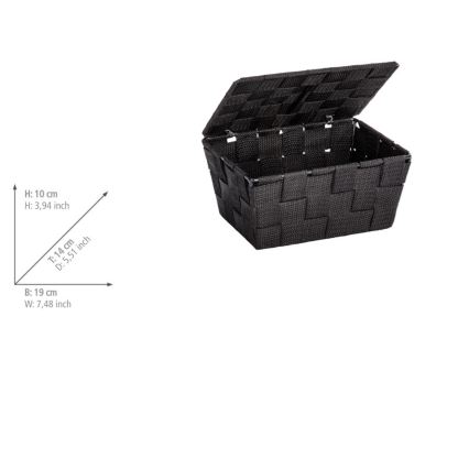 WENKO 22197100 - Mand ADRIA 19x14 cm zwart