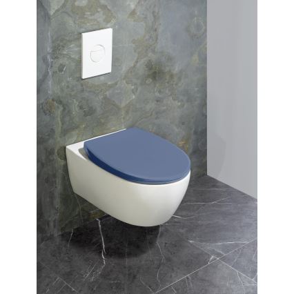 WENKO 22403100-WC wc-bril SAMOS 44,5x37,5 cm blauw/zilverkleurig