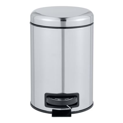 WENKO 22444100 - Prullenbak LEMAN 17 x 25 cm RVS/zilver/zwart
