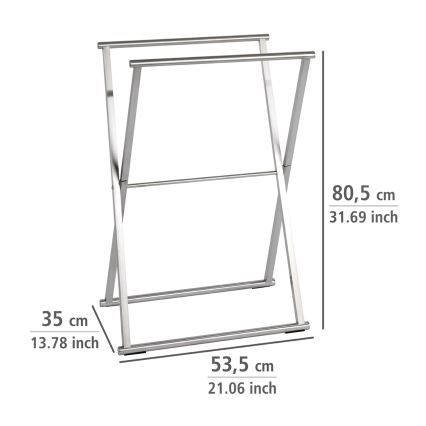WENKO 22476100 - Handdoekenrek LAVA 53,5x80,5 cm roestvrij staal/zilver