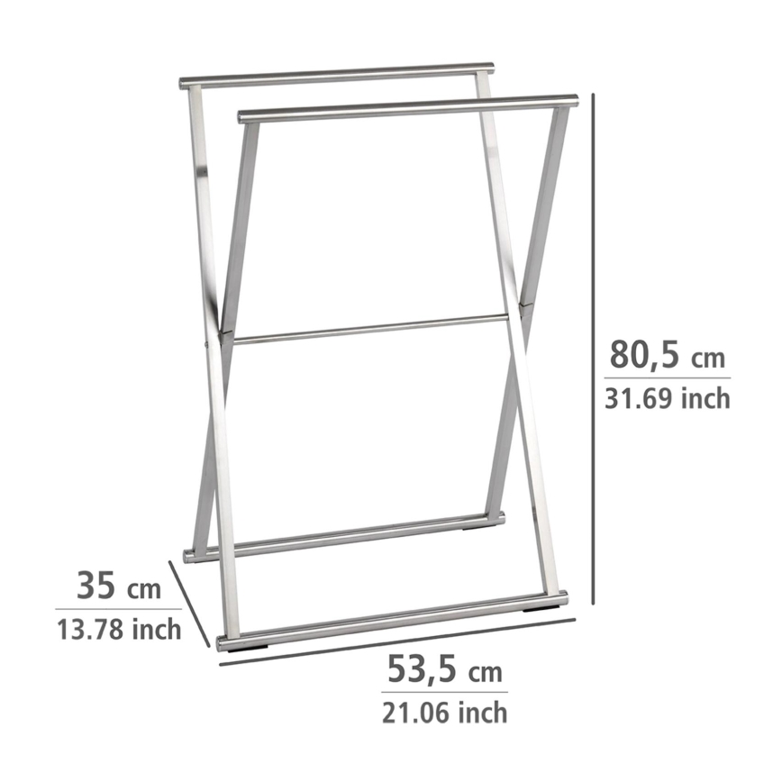 WENKO 22476100 - Handdoekenrek LAVA 53,5x80,5 cm roestvrij staal/zilver