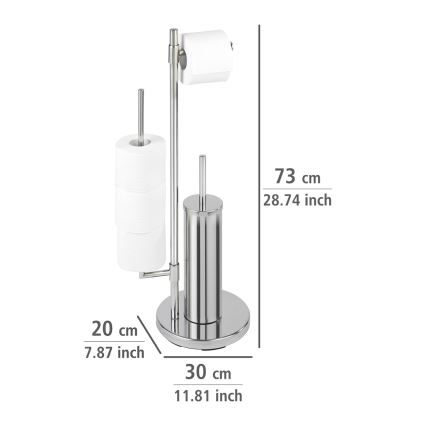 WENKO 22512100 - WC-borstel UNIVERSALO NEO 30x73 cm rvs/zilver