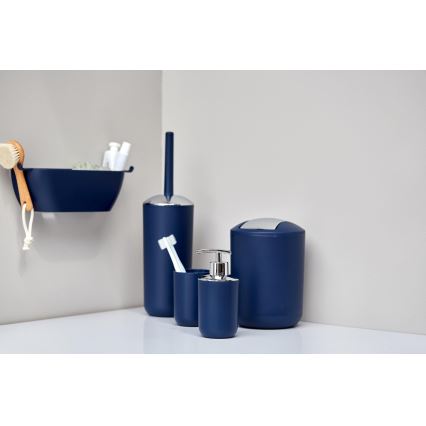 WENKO 22520100 - Prullenbak BRASIL 14x21 cm blauw/glanzend chroom