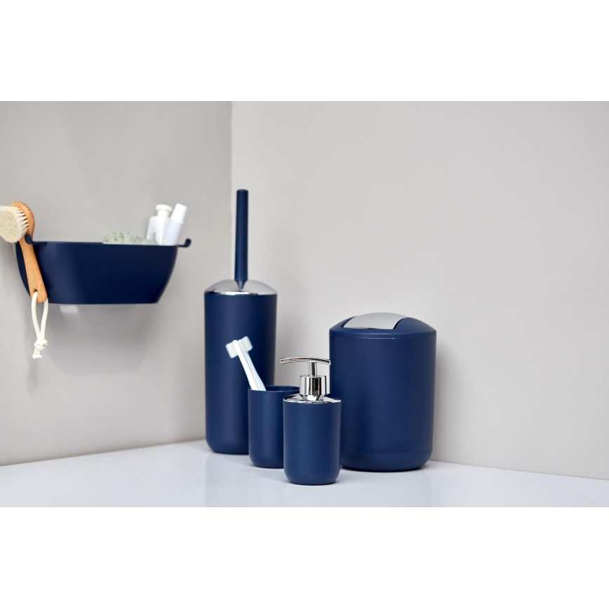 WENKO 22520100 - Prullenbak BRASIL 14x21 cm blauw/glanzend chroom