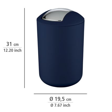 WENKO 22521100 - Prullenbak BRASIL 19,5x31 cm blauw/glanzend chroom
