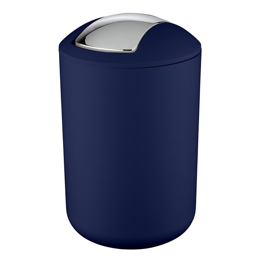 WENKO 22521100 - Prullenbak BRASIL 19,5x31 cm blauw/glanzend chroom