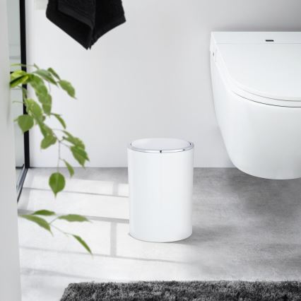 WENKO 22554100 - Mand INCA 18,5x25,5 cm wit/glanzend chroom