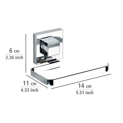 WENKO 22687100-Toiletrolhouder VACUUM-LOC QUADRO ED 14x11 cm glanzend chroom