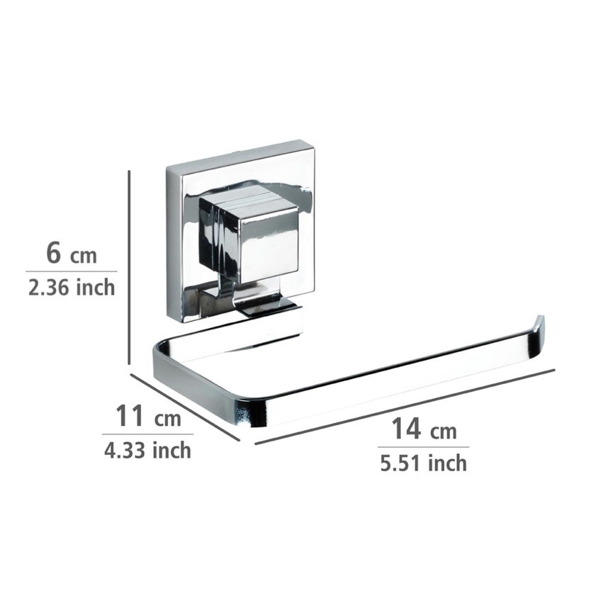 WENKO 22687100-Toiletrolhouder VACUUM-LOC QUADRO ED 14x11 cm glanzend chroom