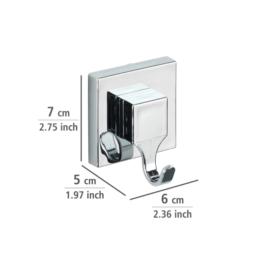 WENKO 22688100-Haak VACUUM-LOC QUADRO ED 6x7 cm zilver/glanzend chroom
