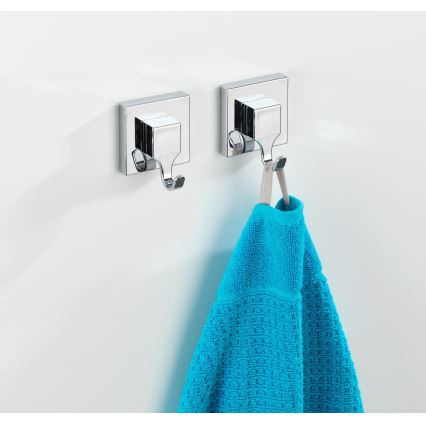 WENKO 22688100-Haak VACUUM-LOC QUADRO ED 6x7 cm zilver/glanzend chroom