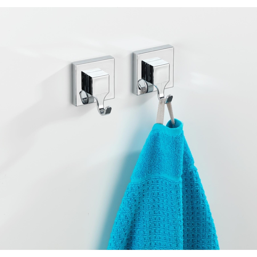WENKO 22688100-Haak VACUUM-LOC QUADRO ED 6x7 cm zilver/glanzend chroom