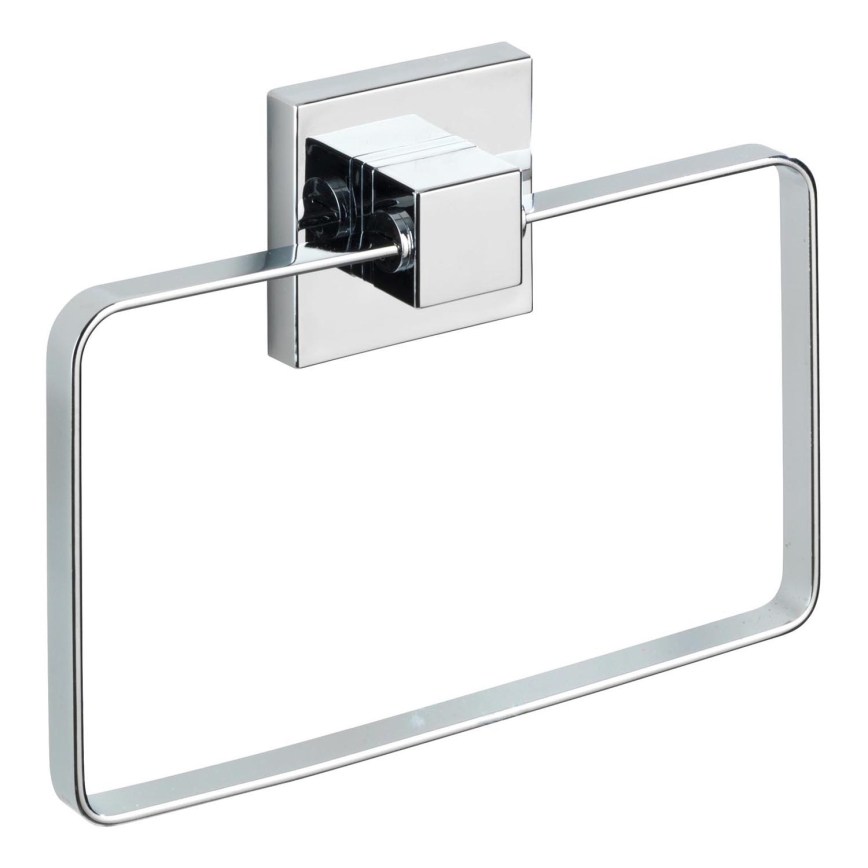 WENKO 22689100 - Handdoekhouder VACUUM-LOC QUADRO ED 18,5 x 14 cm zilver/glanzend chroom