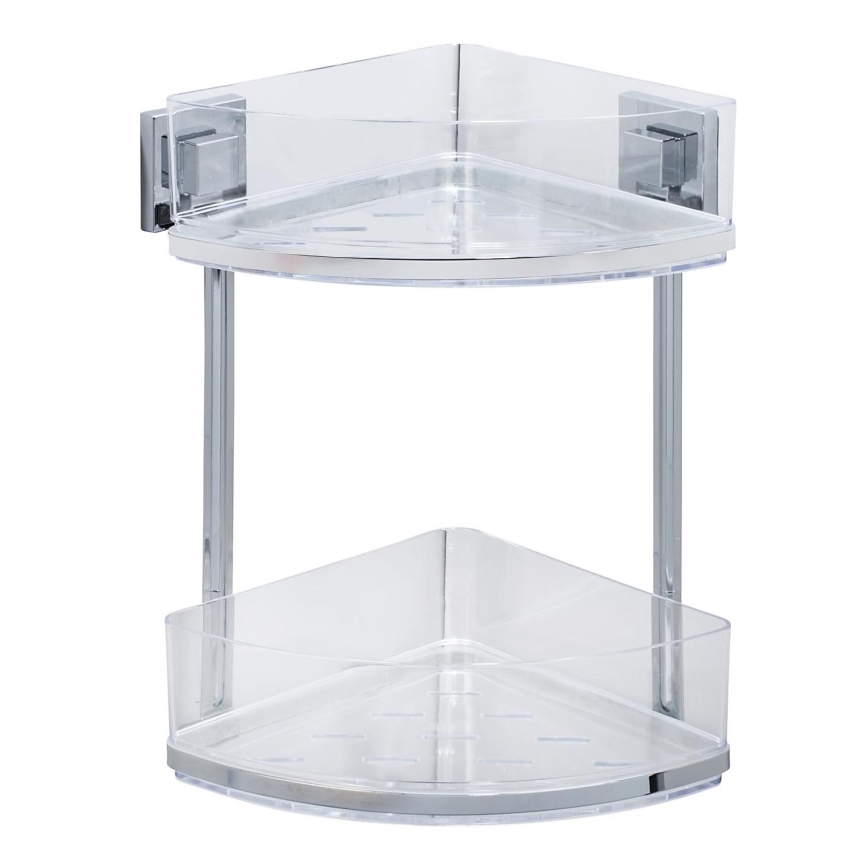 WENKO 22690100 - Hoekrek VACUUM-LOC QUADRO ED 28x32,5 cm zilver/glanzend chroom