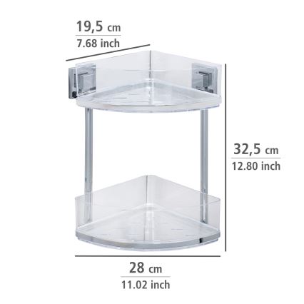WENKO 22690100 - Hoekrek VACUUM-LOC QUADRO ED 28x32,5 cm zilver/glanzend chroom