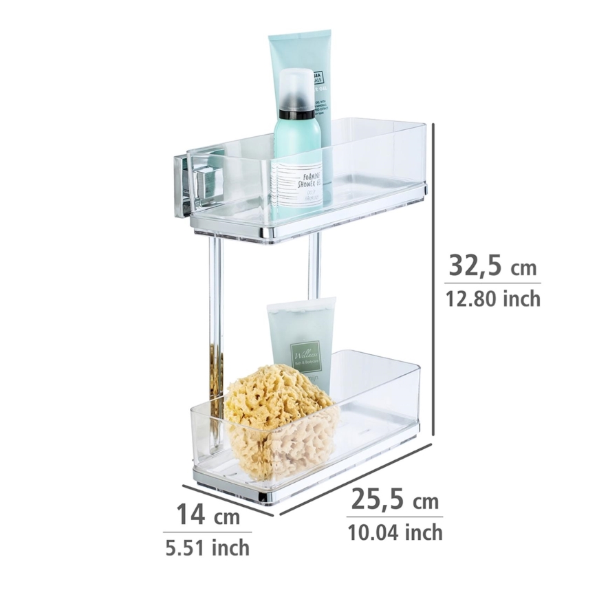 WENKO 22691100 - Wandrek VACUUM-LOC QUADRO ED 25,5x32,5 cm zilver/glanzend chroom/helder