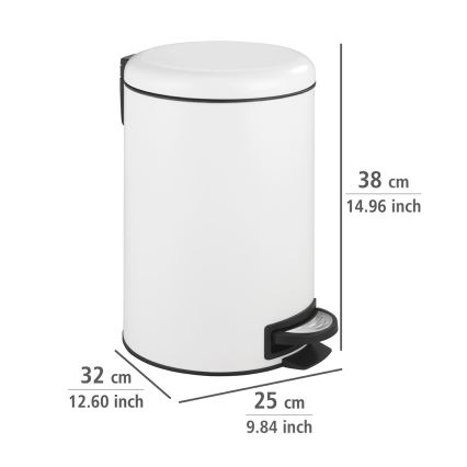 WENKO 22707100 - Prullenbak LEMAN 25x38 cm wit/zwart