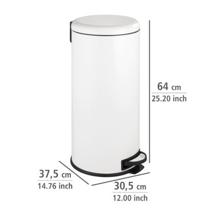WENKO 22709100 - Mand LEMAN 30,5x64 cm wit/zwart