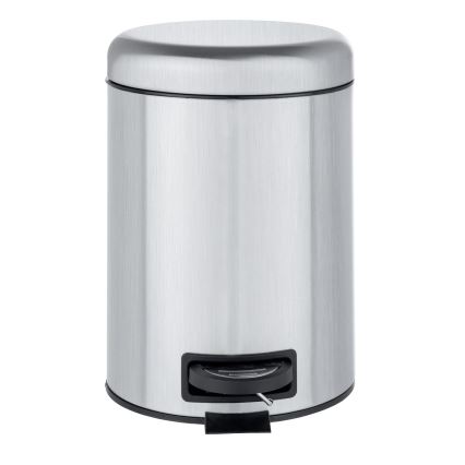 WENKO 22829100 - Prullenbak LEMAN 17x25 cm roestvrij staal/satijn/zwart