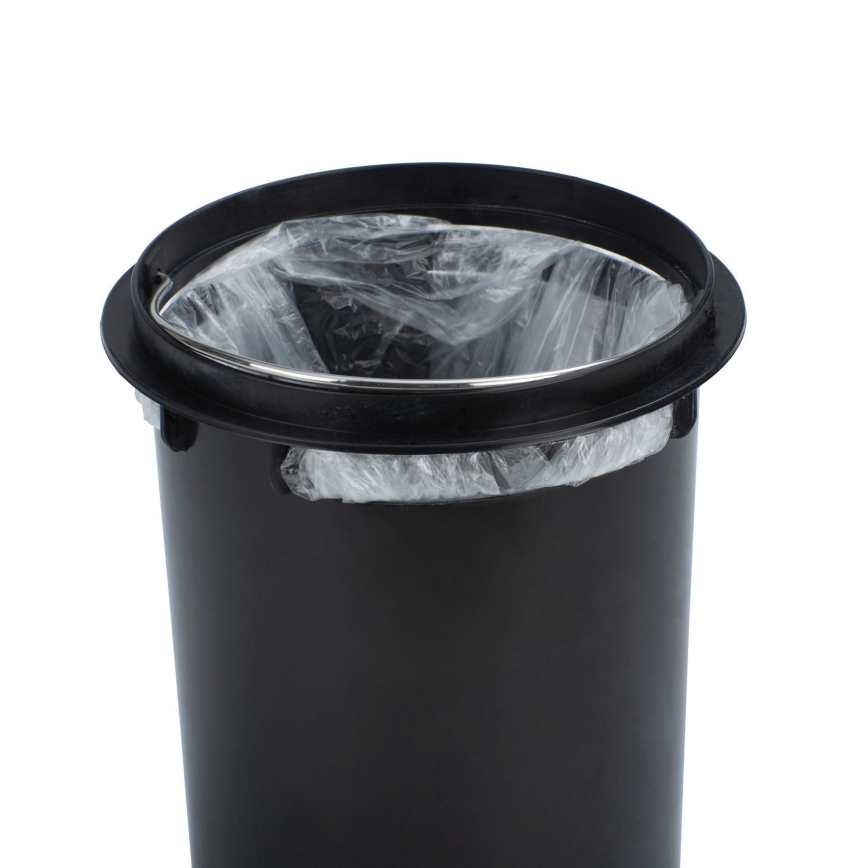 WENKO 22829100 - Prullenbak LEMAN 17x25 cm roestvrij staal/satijn/zwart