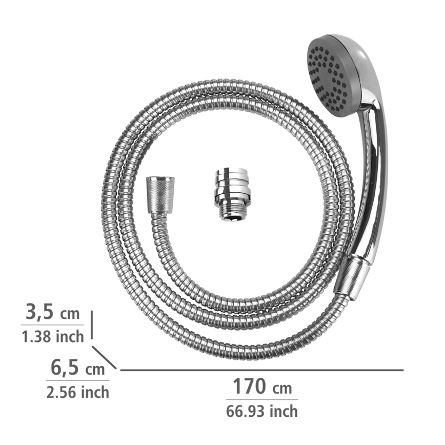 WENKO 22866100 - Douche UNIVERSAL 170x6,5 cm glanzend chroom/zilver/grijs