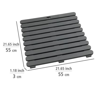 WENKO 22947100-Douchemat BINNEN & BUITEN 55x55 cm grijs