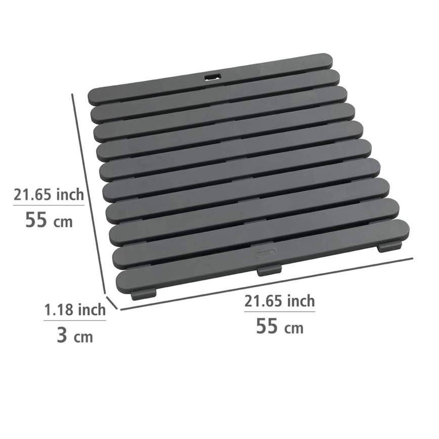 WENKO 22947100-Douchemat BINNEN & BUITEN 55x55 cm grijs